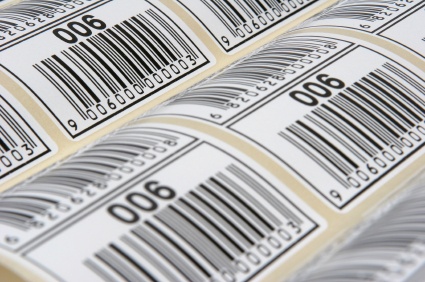 Bedruckte Etiketten mit Barcodes
